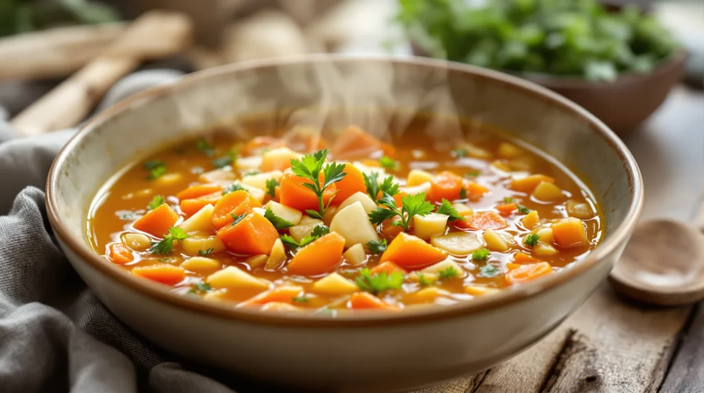 entdecken sie unsere köstliche wurzelgemüsesuppe, die nicht nur lecker, sondern auch kalorienarm ist – nur 180 kalorien pro portion, perfekt für eine gesunde ernährung.