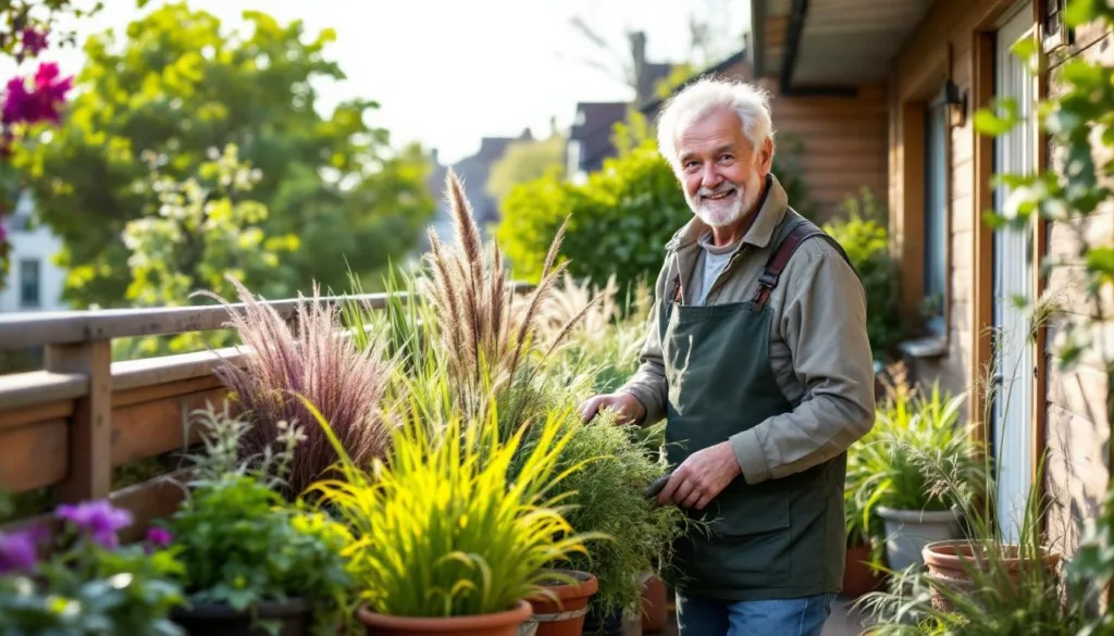 ein erfahrener gärtner zeigt dir die besten ziergräser, die deinen balkon das ganze jahr über attraktiv und lebendig gestalten.