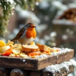 entdecken sie, wie sie mit einfachen küchenresten im winter rotkehlchen anlocken können. nachhaltige fütterungstipps für vogelfreunde.